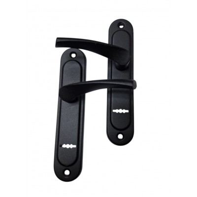 Ручки на планке Арико под сувальдный ключ 77мм черная Ручки на планке Арико под сувальдный ключ 77мм черная