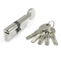 Цилиндр APECS QM-90(40С/50)-C-NI никель ключ-вороток