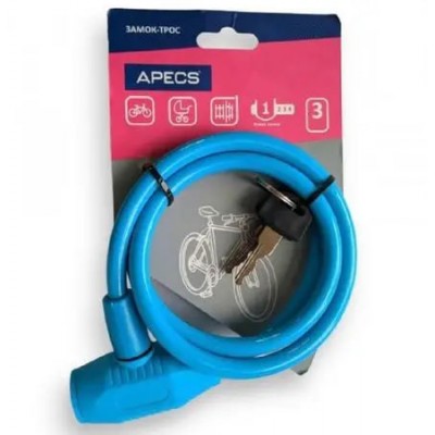 Замок велосипедный APECS PD-81-80 см-BLUE 