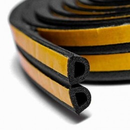 Уплотнитель самоклеющийся SANOK D черный 12х10мм, 1м