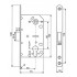 Замок для міжкімнатніх дверей USK 410C PVC 85 * 50 (BN)