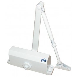 Дверной доводчик USK 702-60 кг белый. Дверной доводчик USK 702-60 кг белый.