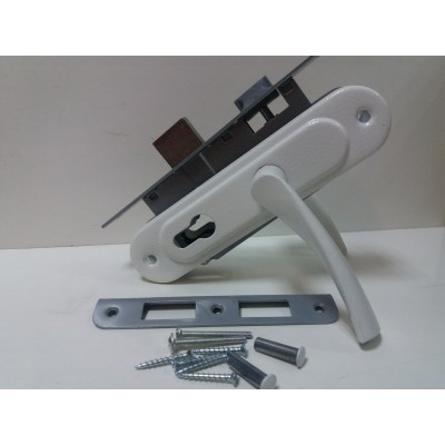 Замок врезной Арико ЗВ4-У с белой ручкой без цилиндра Замок врезной Арико ЗВ4-У с белой ручкой без цилиндра