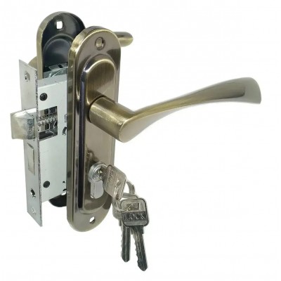 Замок межкомнатный с ручками A50-012 (AB) Бронза