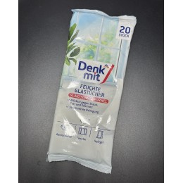 Влажные салфетки для стекла и зеркал Denkmit Feuchte Glastücher, 20 шт